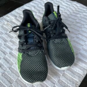 adidas Kids Black and Neon Green Sneakers